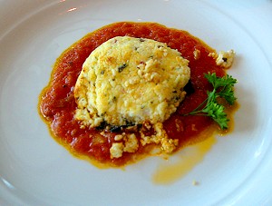 Portabella with goat cheese