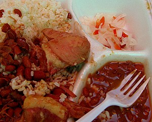 Pig Tails, Stew Beans and Rice