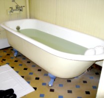 Original claw foot tub at the Palace Hotel in Eureka Springs, Arkansas