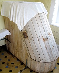 Eucalyptus steam barrel at the Palace Hotel in Eureka Springs, Arkansas