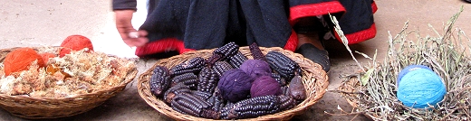 Dying yarn at the weaving cooperative in Chincheros, Peru
