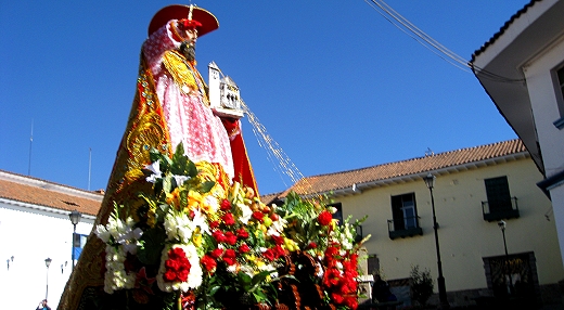 St. Jerome being carried through the streets of Cusco, Peru