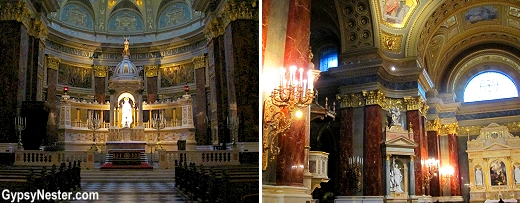 Inside St. Stephen's Basilica in Budapest, Hungary