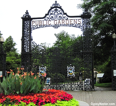 The gate to the public gardens in Halifax, Nova Scotia, Canada