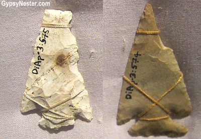 Arrowheads at Beothuk Interpretation Centre Provincial Historic Site in Newfoundland, Canada