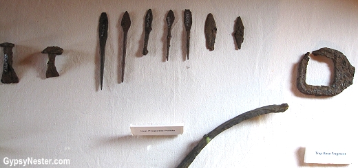 Tools at Beothuk Interpretation Centre Provincial Historic Site in Newfoundland, Canada