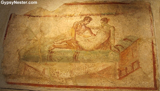 A painting in the brothel of Pompeii